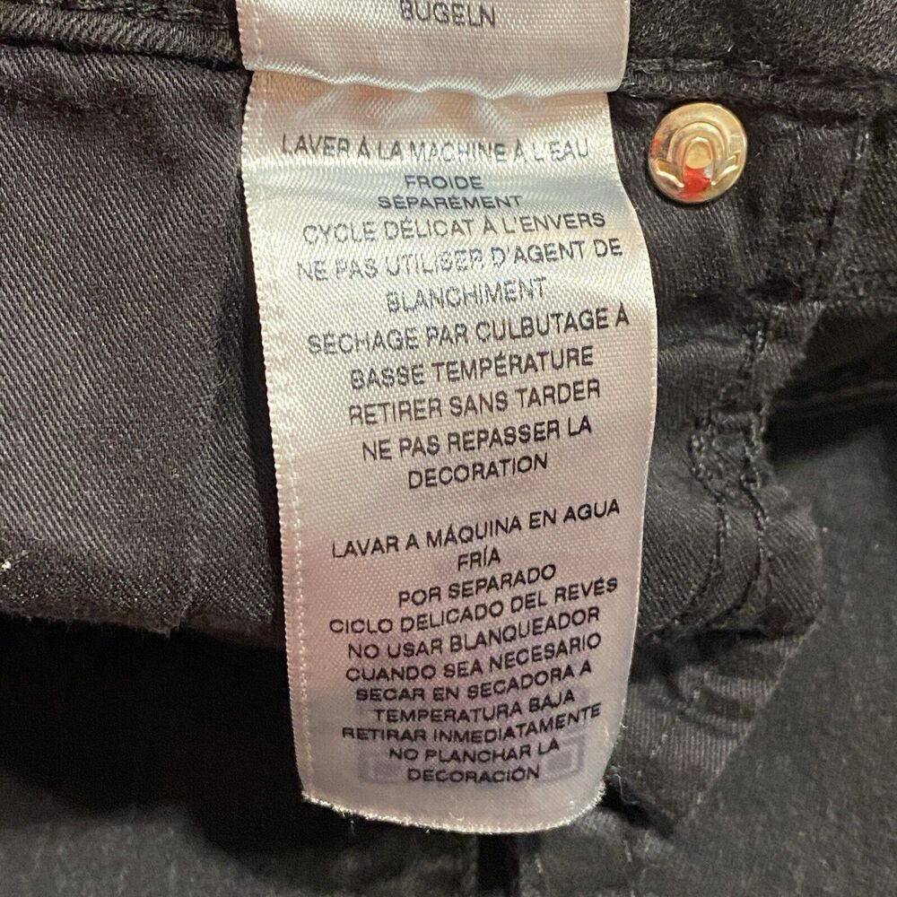 True Religion Womens 31 Moto Super Skinny Jeans Faded Black Zip Pockets Stretch - Picture 8 of 14